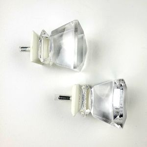 Cambria Princess Acrylic Curtain Rod Finials Set of 2 NEW